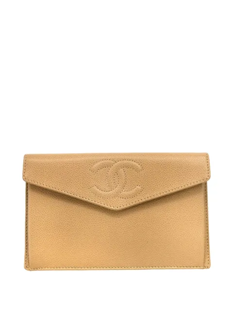 CHANEL Pre-Owned 2000 CC logo wallet Neutrals 6177010