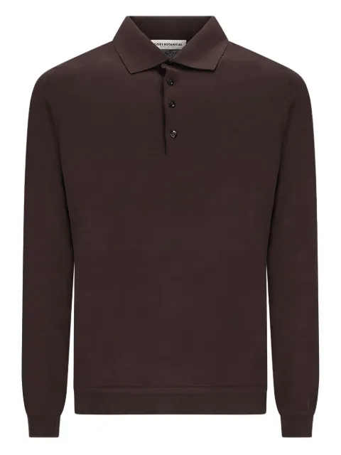 GOES BOTANICAL buttoned long-sleeve polo shirt Brown 134