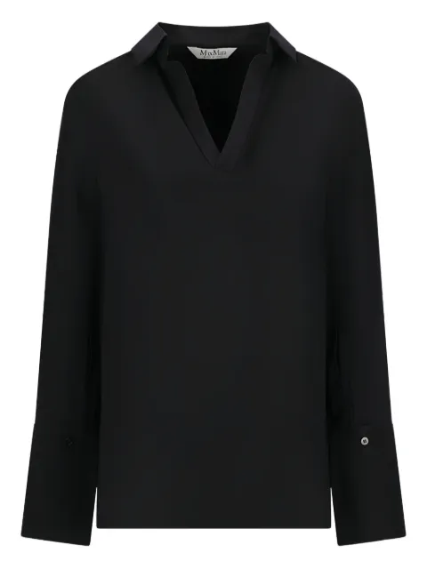 Max Mara Dover V-neck polo top Black 2521196018600