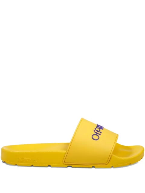 Off-White logo-embellished slides Yellow OMIU002S25MAT0012249