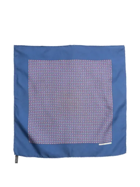 Hermès Pre-Owned 1990s Gavroche printed silk scarf Blue 15016017