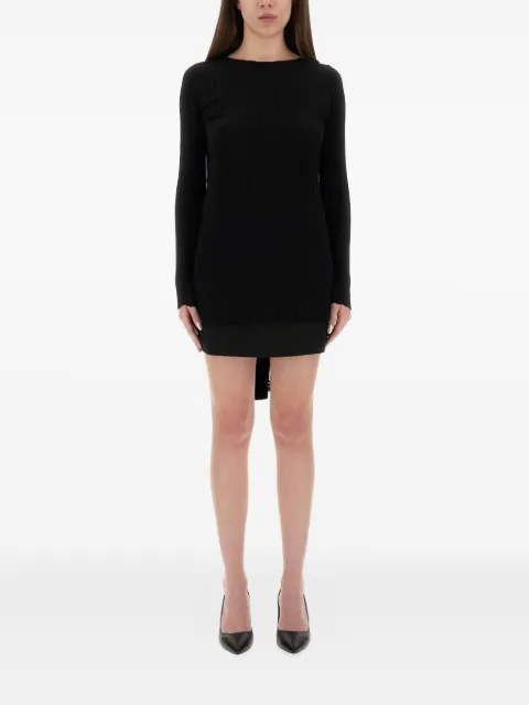 MOSCHINO JEANS ribbed tie kmini dress Black 09128201