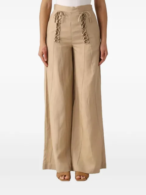 TWINSET lace-up wide-leg trousers Neutrals 251TT207112145