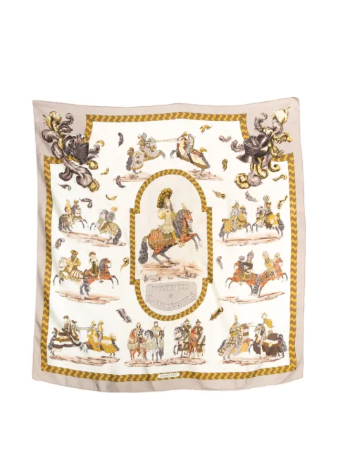 Hermès Pre-Owned 1960s Tournois et Carrousels silk scarf Grey 15016011