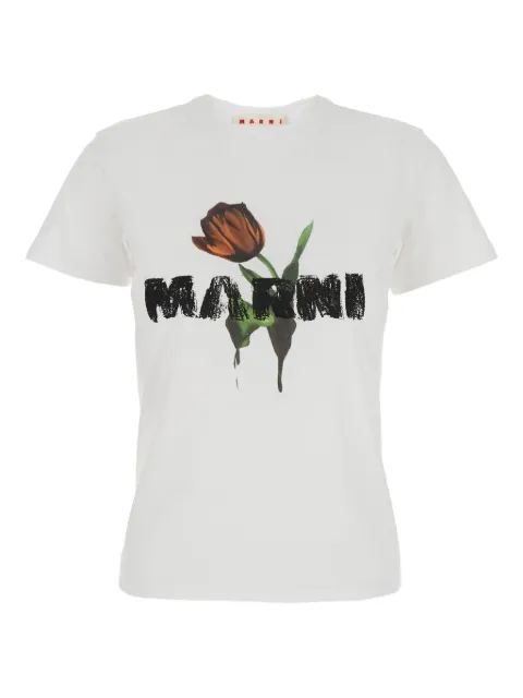 Marni floral-print T-shirt White THJE0375P0USCY31