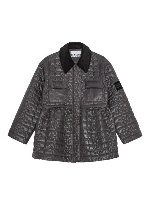 GANNI quilted jacket Brown W0964