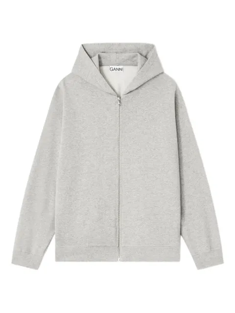 GANNI teddy zip hooded jacket Grey T4399
