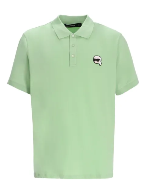 Karl Lagerfeld Ikon-appliqué polo shirt Green 745710552224