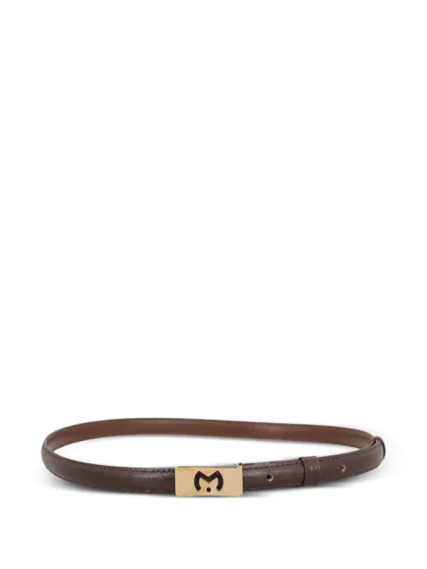 Mila Schon Vintage leather thin belt Brown WCV13032025575