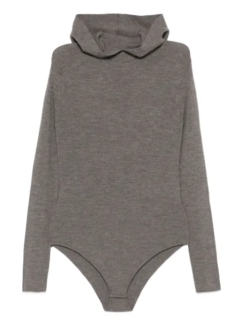 P.A.R.O.S.H. hooded ribbed bodysuit Grey LEILA25D500713