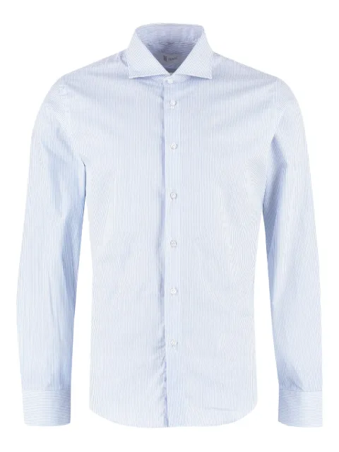 THE (Alphabet) striped cotton shirt Blue 0639QUEEN