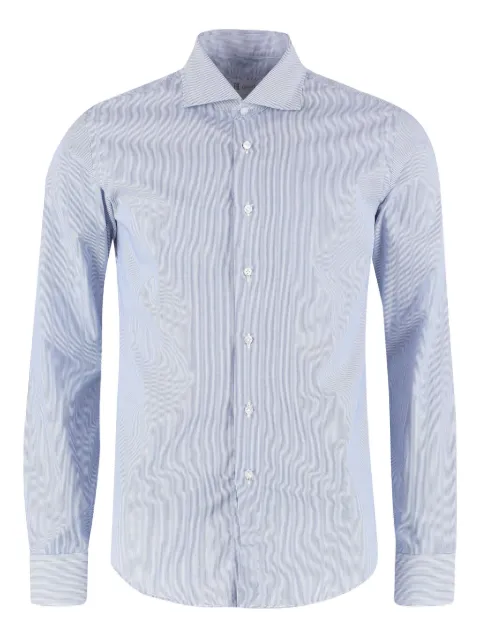 THE (Alphabet) striped cotton shirt Blue 0639QUEEN