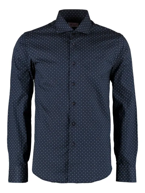 THE (Alphabet) printed long-sleeved shirt Blue 0639PRST