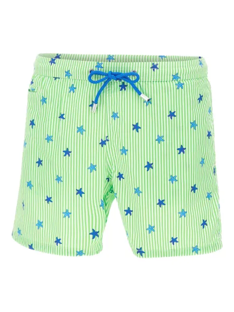 MC2 Saint Barth striped star-pattern swim shorts Green COM000902175H7517