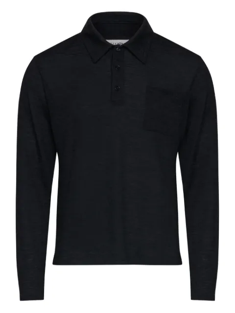 MM6 Maison Margiela long-sleeve polo shirt Black SH2GL0004M20123