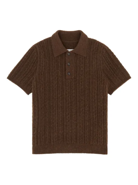 MM6 Maison Margiela cable-knit polo shirt Brown SH2GL0006M13195