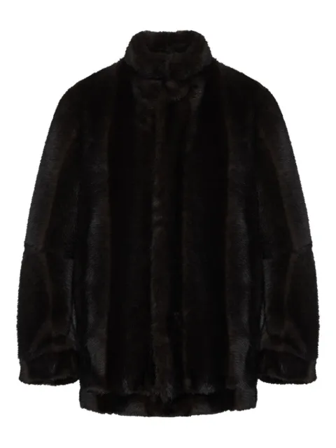 MM6 Maison Margiela faux-fur high-collar jacket Brown S62AN0151M35637