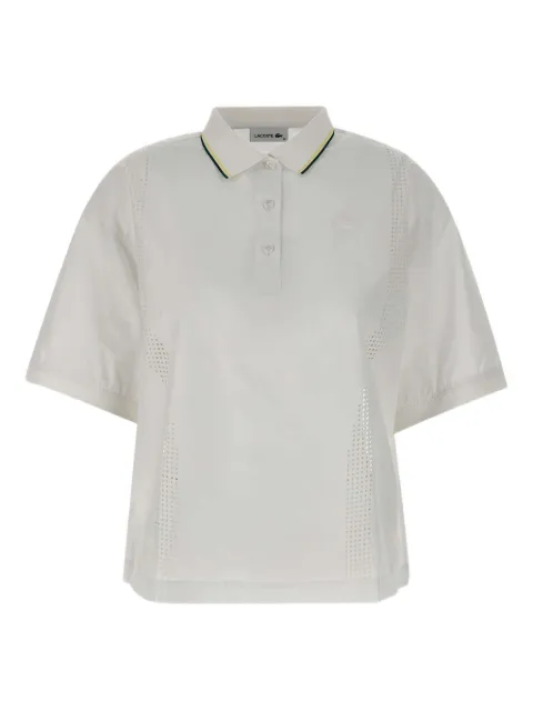 Lacoste perforated short-sleeve polo shirt White CF0060001