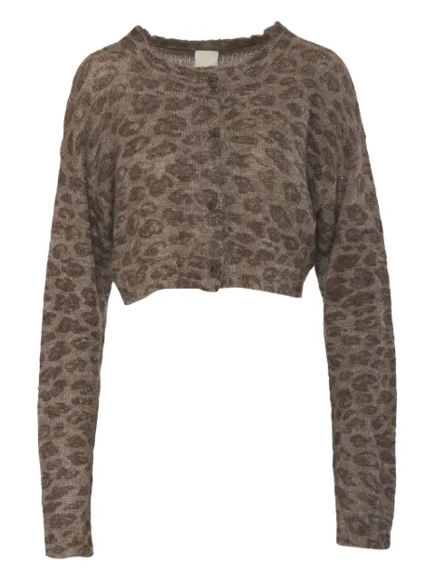 Krizia Pre-Owned leopard-print cropped cardigan Brown CVM2190259