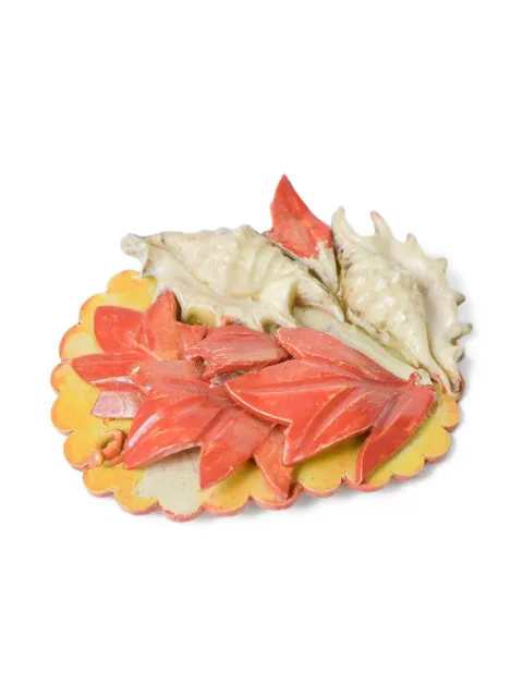 Vintage 1980s leaves brooch Red W22051805