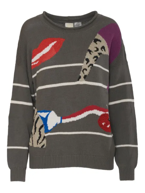 Krizia Pre-Owned intarsia-knit sweater Grey CVM219091A
