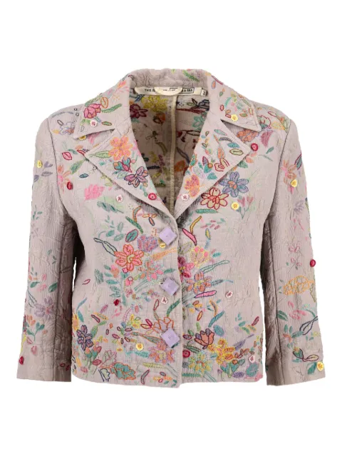 Aspesi Vintage floral-embroidered blazer Neutrals DM10043105