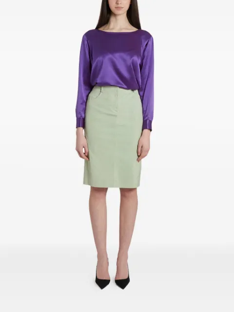 Christian Dior Pre-Owned 1990s wool midi skirt Green W2202257