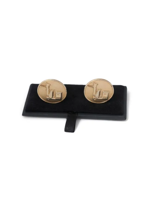 Vintage 2010 Pre-Owned Round cufflinks Gold U4511132