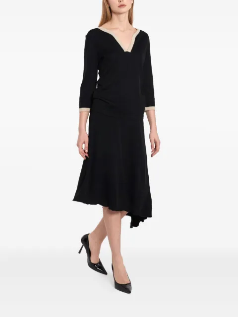 Emporio Armani Pre-Owned 2000s asymmetric midi skirt Black BR002133