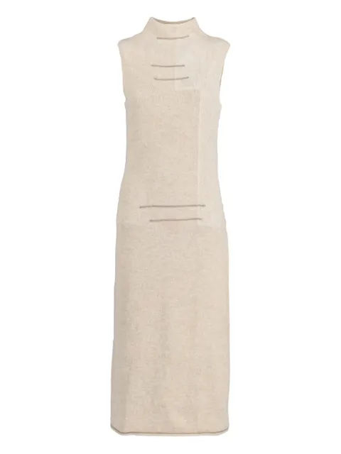 Voyage Et Cie Pre-owned high-neck patchwork dress Neutrals WCV0412243