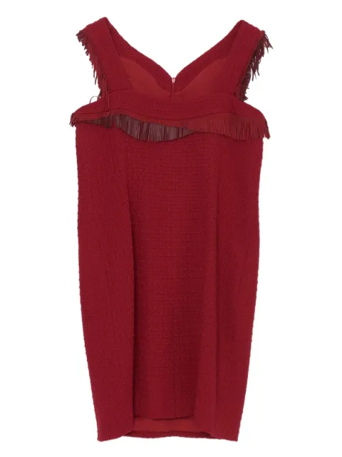 CHANEL Pre-Owned wool sleeveless dress Red 0209215