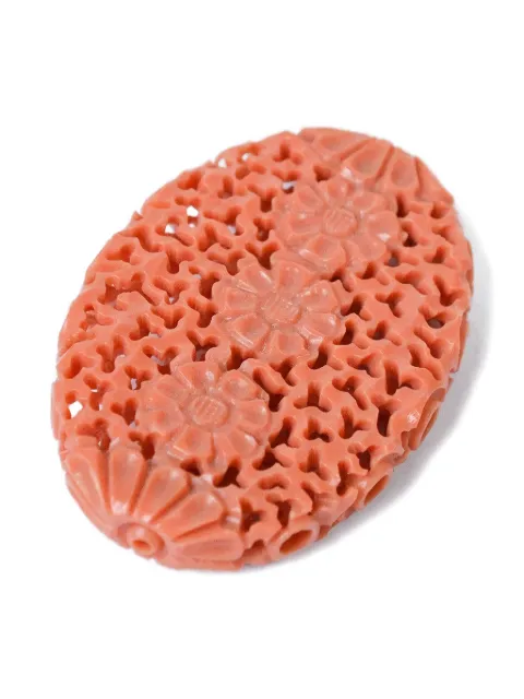 Vintage 1980s floral-motif brooch Pink W22051801