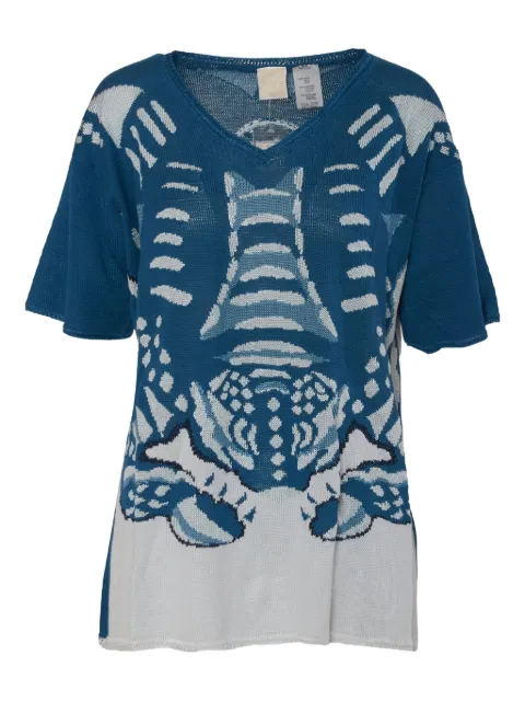 Krizia Pre-Owned patterned T-shirt Blue CVM2190107E
