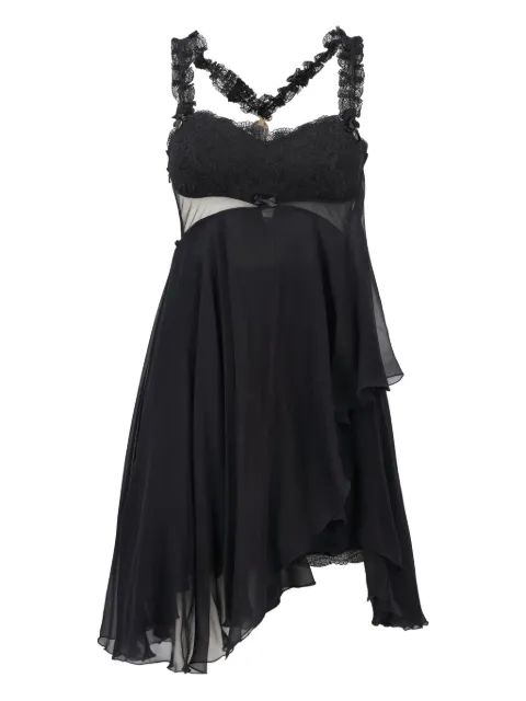 Versace Pre-Owned layered silk dress Black MR2102251