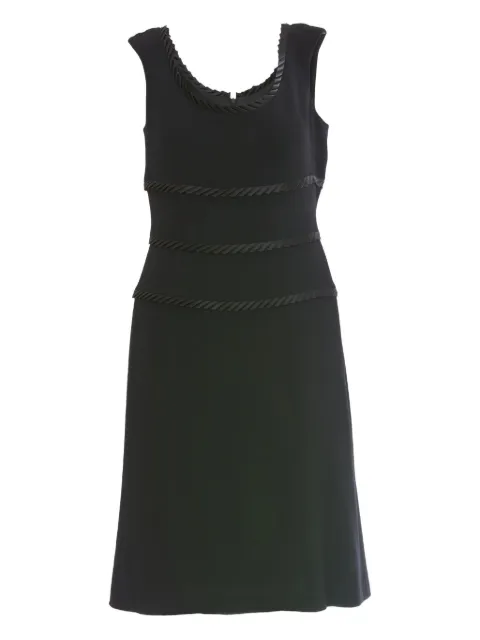 Escada Pre-Owned wool ruffled dress Black WCV1002234