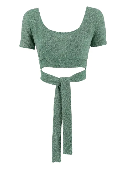 Fendi Pre-Owned bead-embellished top Green WCV04122495