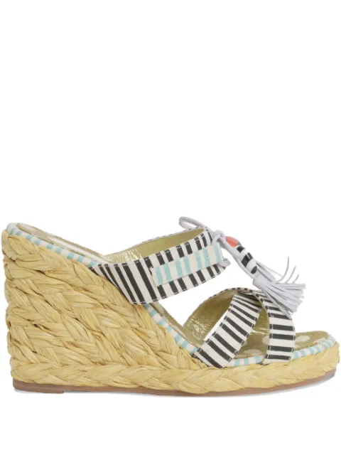Christian Lacroix Pre-Owned 110mm striped sandals White DM1004367