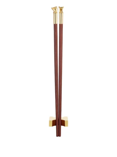 Shanghai Tang Tang Zodiac mouse head chopsticks Brown X6AHB396RB00