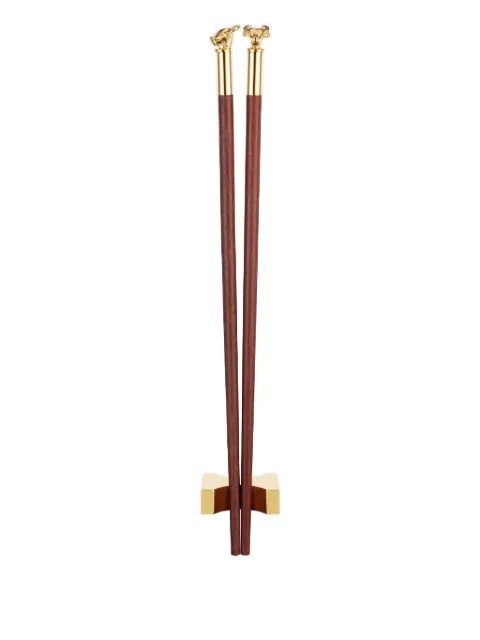 Shanghai Tang Tang Zodiac animal head chopsticks Brown X6AHB397RB00