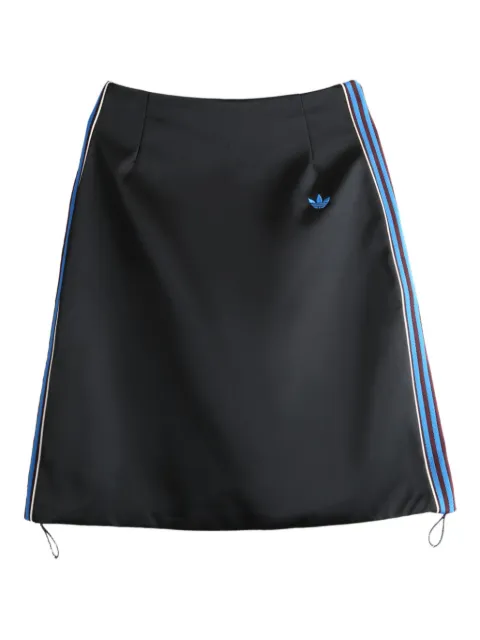 adidas satin stripe-detail skirt Black JW6244