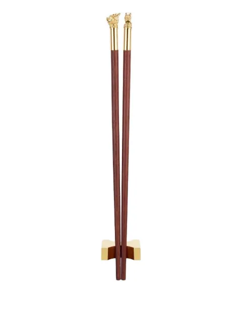 Shanghai Tang animal-head chopsticks Brown X6AHB400RB00