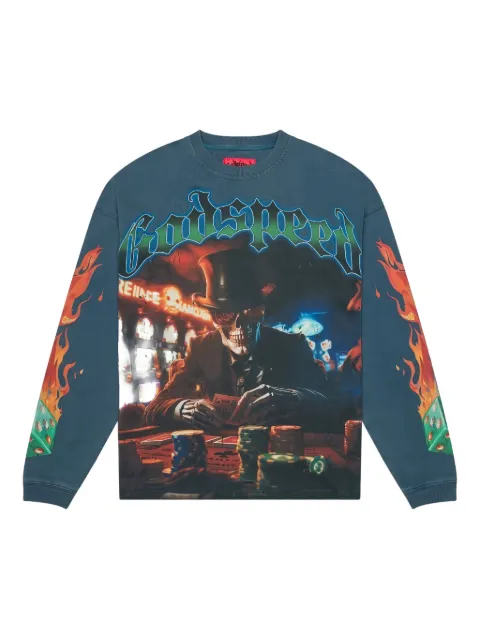 GODSPEED Life's A Gamble long-sleeve T-shirt Blue TXZ914OK