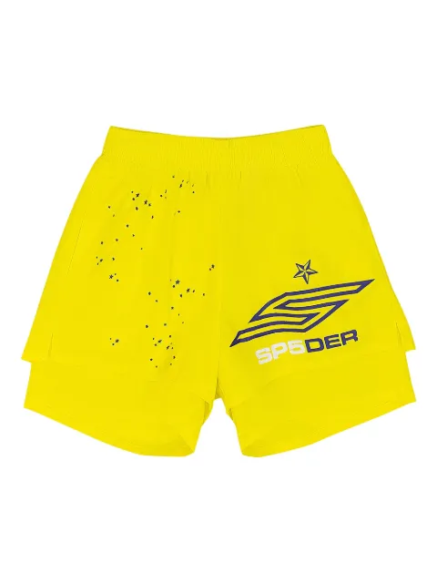 SP5DER double-layer logo shorts Yellow SP5DER70