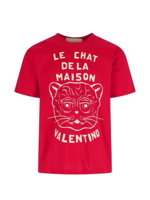 Valentino Garavani Le Chat De La Maison-print T-shirt Red VMG16PB32