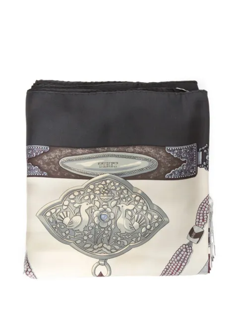 Hermès Pre-Owned 1999 Tibet-print silk scarf Black 15016021
