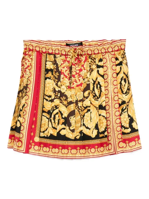 Versace Barocco-print pleated mini skirt Black 10202951A15215