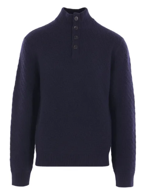 Giorgio Armani textured high-neck cashmere sweater Blue GM001961AF19073