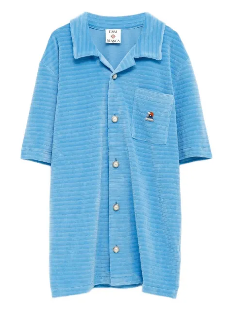 Casablanca striped short-sleeve shirt Blue MPF25JTP38401