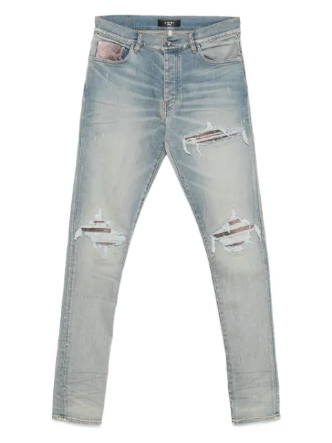 AMIRI leather-trimmed jeans Blue AMDNSY1076