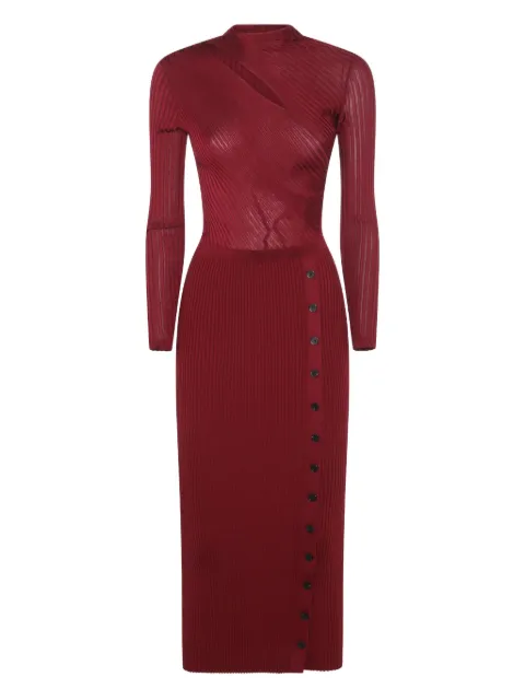 Self-Portrait ribbed dress Red PF25080MBU